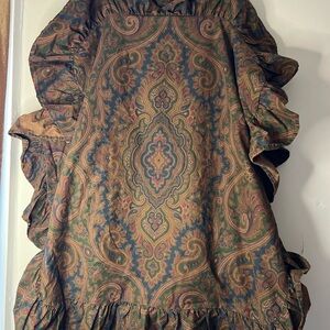 Set of Vintage Ralph Lauren chocolate brown Paisley Ruffle pillow shams
